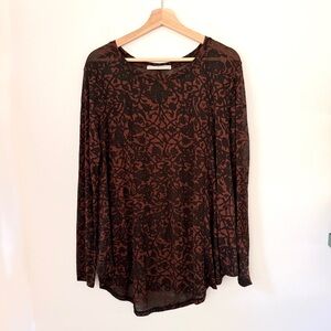 Peruvian Connection Anatolia Burnout Long Sleeve Flowy Top XS/S
